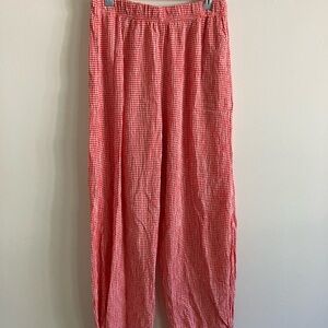 Cut Loose Crinkle Pants in Tobasco Check